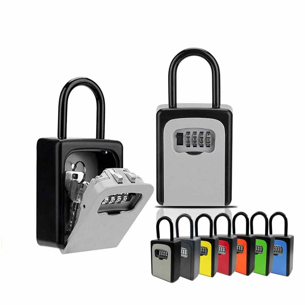 Portable Key Storage Box Wall Mount Combination Lock For Outside Key ...