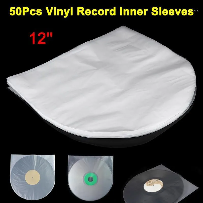 50 pcs 12inch Cobertura de plástico antiestático saco de mangas para LP Music Record M56 sacos de armazenamento