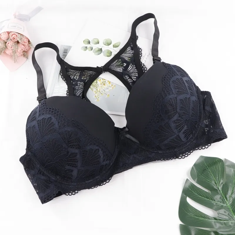 Non-Padded Black Ladies Girls Bra Panty Sets Undergarments., For