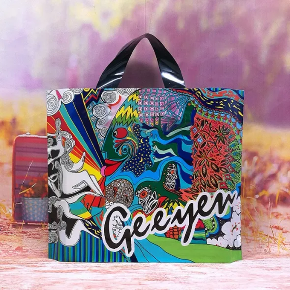 Plastic Card Factory Gift Bags Bag 30*25cm With Handle Flower Cartoon