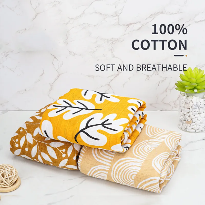 Cotton Baby Muslin Swaddle Blanket Newborn Bath Towel Multi Designs Functions Baby Wrap All Season Infant Quilt Feeding Burp Cloth HY0362