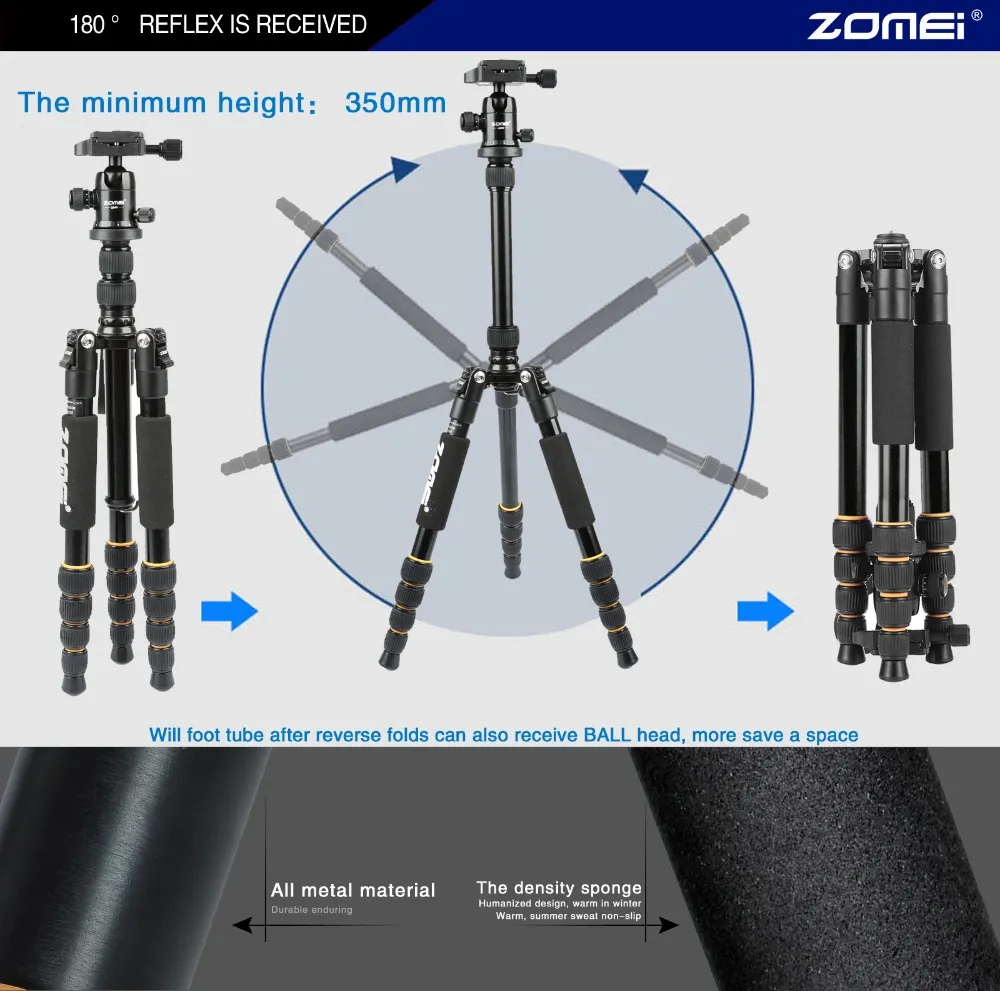 DSLR Camera Tripods Lightweight Aluminum Travel Tripod With Monopod ...