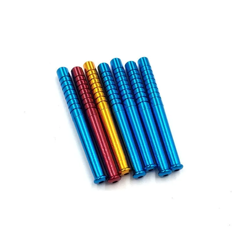 New Colorful Mini Aluminum Alloy Straight Type Smoking Pipe Filter Innovative Design Baseball Pole Portable High Quality Hot