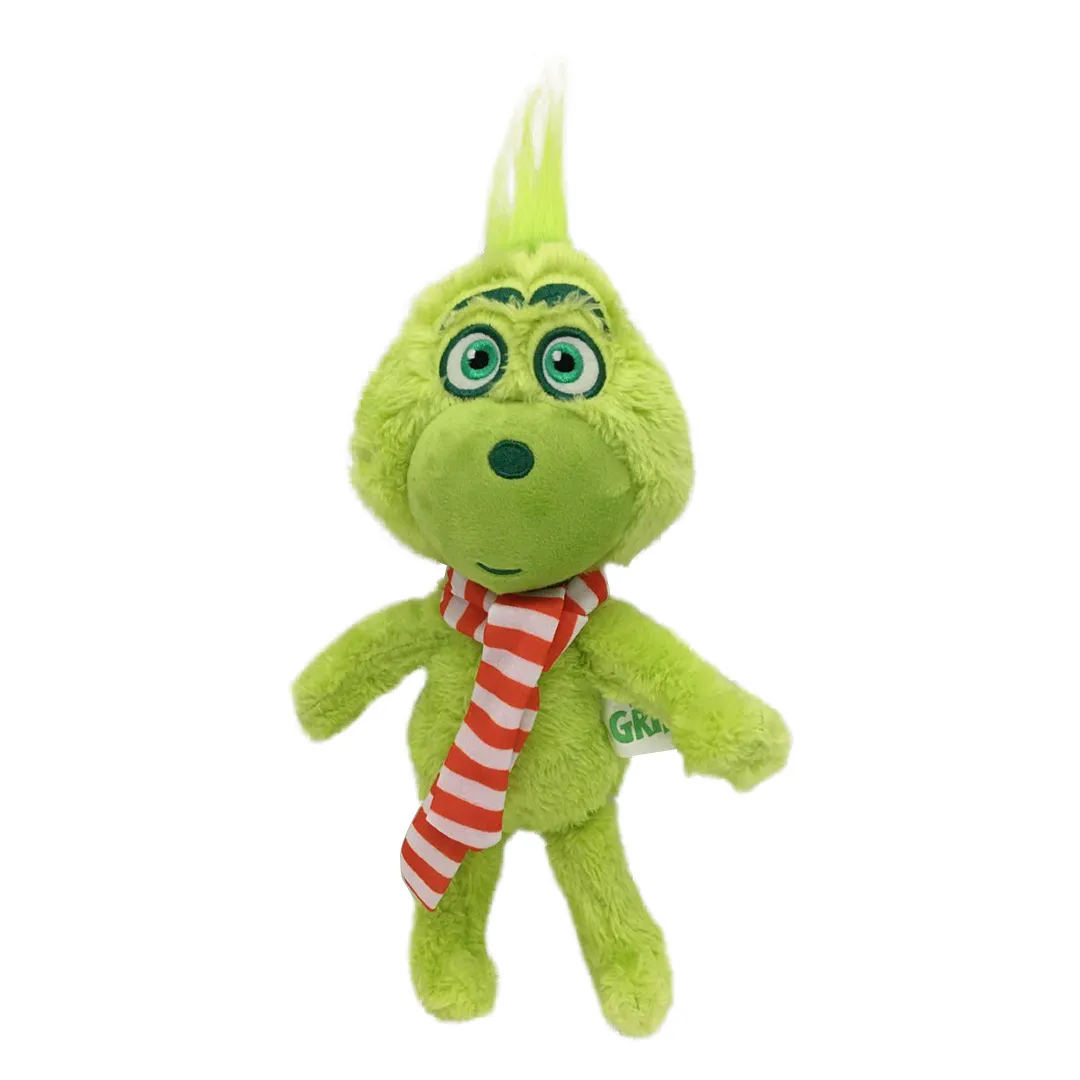 Peluche farcie de poupée Grinch de Noël, bébé Grinch velu réaliste avec  jouet de poupée de dessin animé de costume de Père Noël, oreiller en