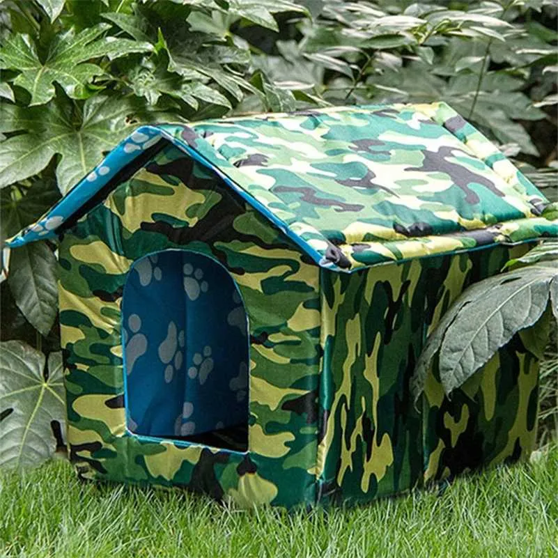 Park Garden impermeable Oxford Farbric Stray Pet Cat Dog House al aire libre cálido a prueba de lluvia nido para mascotas perrera cachorro gatos cama para dormir 22012217D