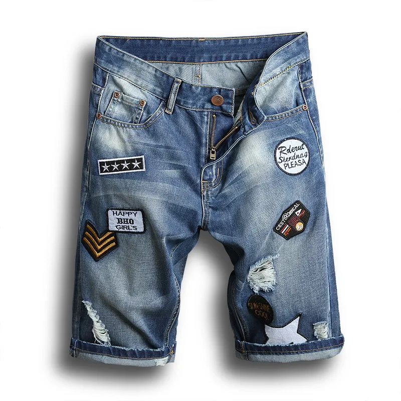 Summer Holes Mens Ripped Denim Shorts For Men Slim Straight Fashion Jeans From Chaorenvip2, 24.