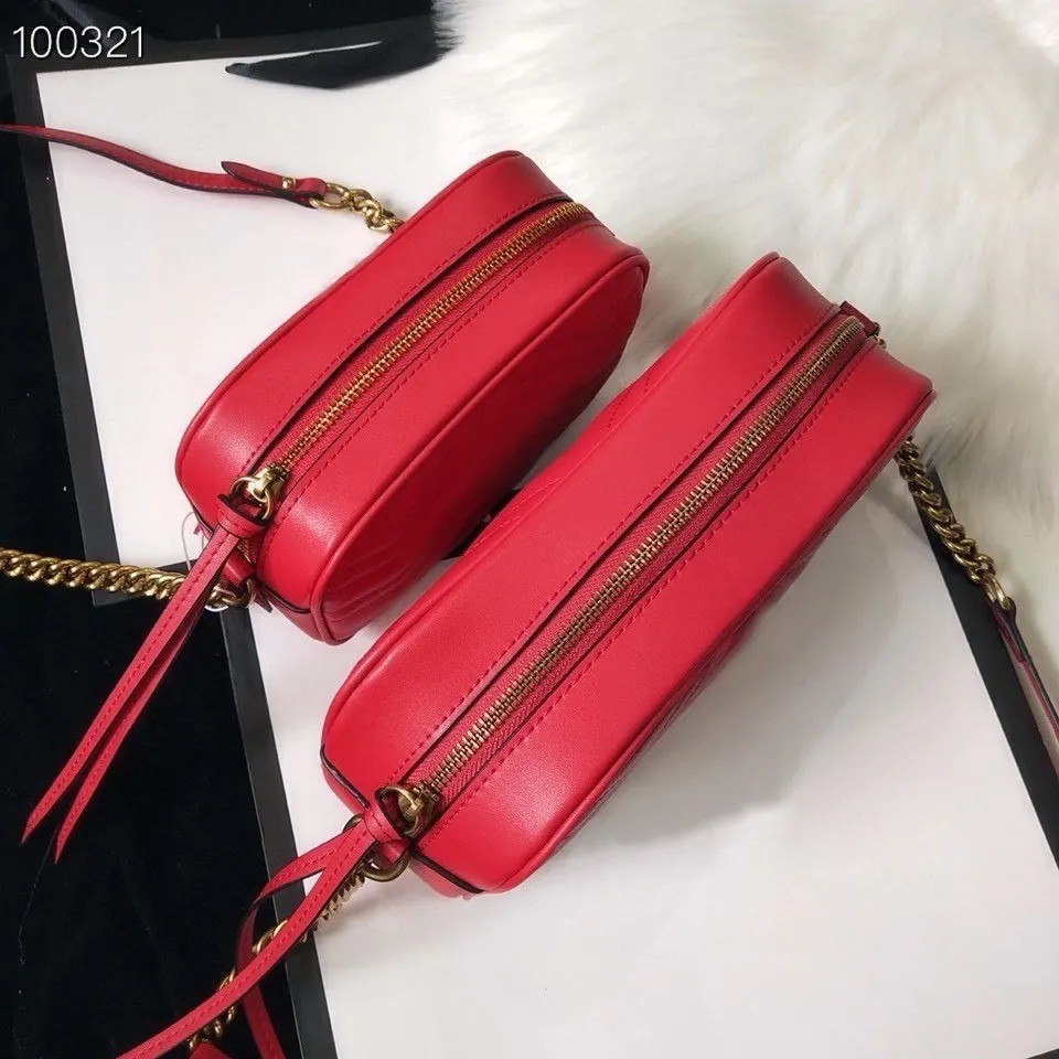 Wholesale leather shoulder bag chain purse fashion wave chain purse cowhide handbag presbyopic card holder evening bag messenger women