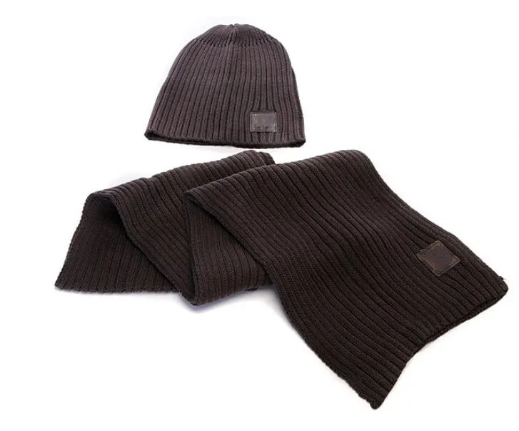 HIGH Quality Winter hats designers bone cap Men and women Couple scarf hat two-piece suit Scarf Caps Mens Scarves Sets