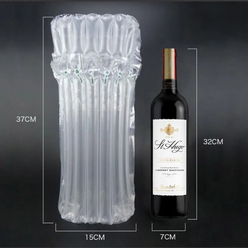 400pcs 32x7CM 7 Colunas Garrafa Protector Wine Bottle Bag portátil de ar inflável embalagem saco plástico de bolhas Amortecimento Enrole viagem Accessory Pack