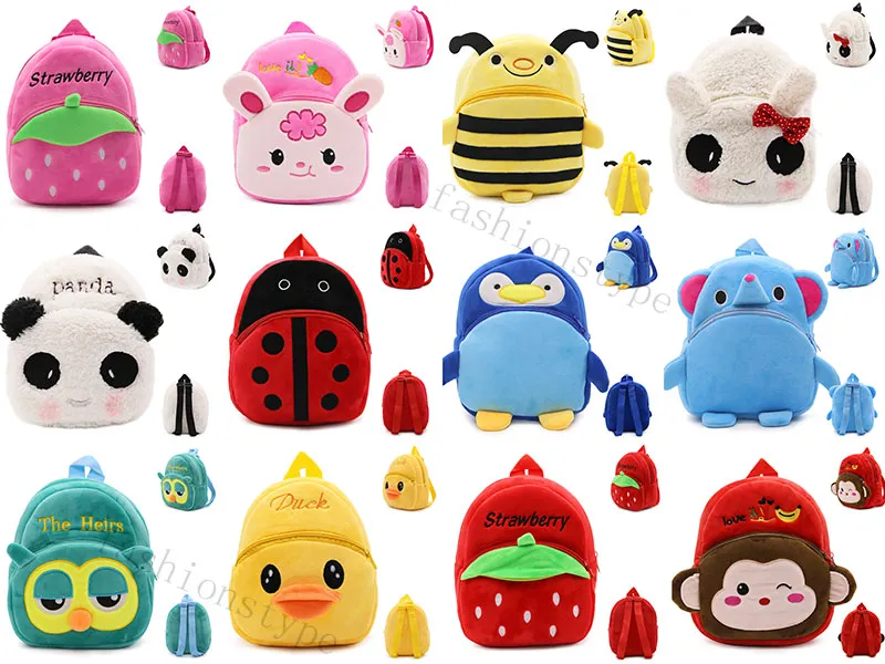 Plush toys Children's Plush backpack cartoon animals backpacks Stuffed Doll High-quality three-dimensional pp cotton Short plushs Cute animal school companion