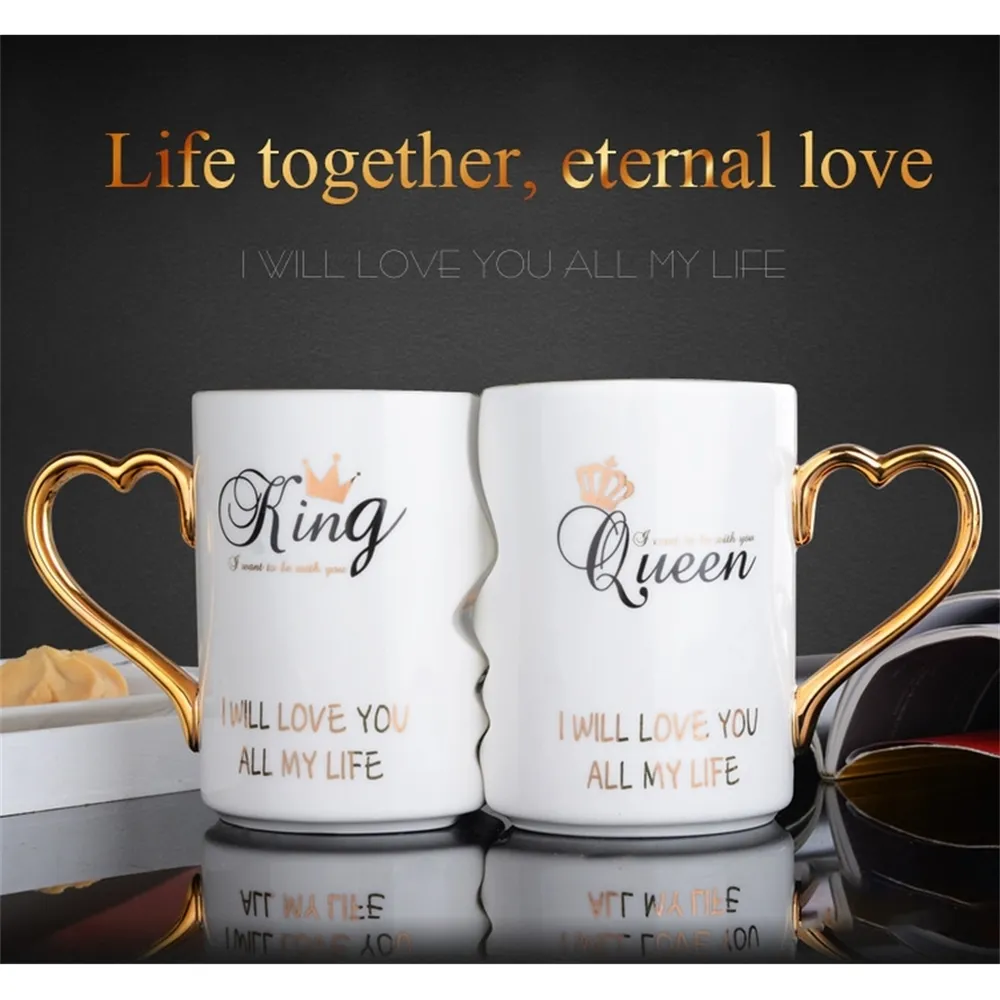 Couple tasses une paire de tendances créatives tasses coréennes personnalité tasses d'eau tasses en céramique se marier et offrir des cadeaux pour les anniversaires LJ200821