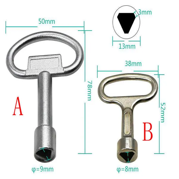 Chiave Triangolare Per Pattumiera Gialla – Set Da 2 Chiavi A Bussola In Metallo Con Moschettone, Per Aprire Contenitori Riciclaggio, Armadi Elettrici E Gas