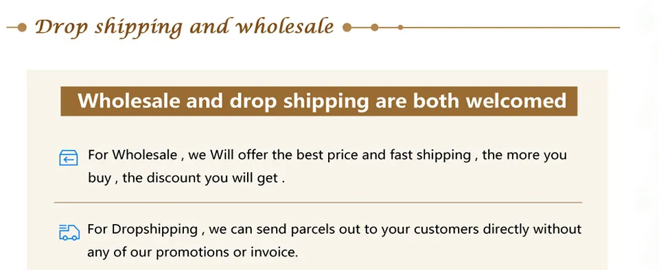 Drop shipping and wholesale