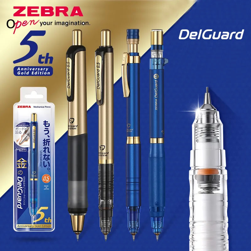 Zebra Delguard Mechaniczny Ołówek 5. rocznica LIMITE MA85 Student Napisz stały Rdzeń Rysunek Rysunek Mechaniczny Ołówek 0,5 Y200709