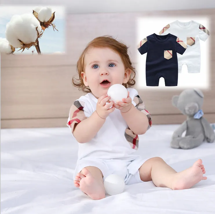 wholesale baby boy girl 0-24Mths Newborn Pure cotton Bodysuit with cap jumpsuit one-piece onesies jumpsuit toddler infant kids Playsuit 6776