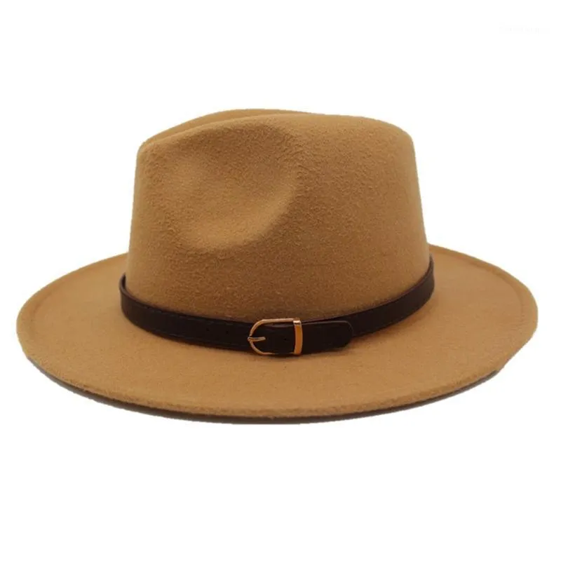Cappelli a tesa larga Cappello Fedora in lana per uomo Donna Viaggio all'aperto Casual Taglia selvaggia 56-58 cm1