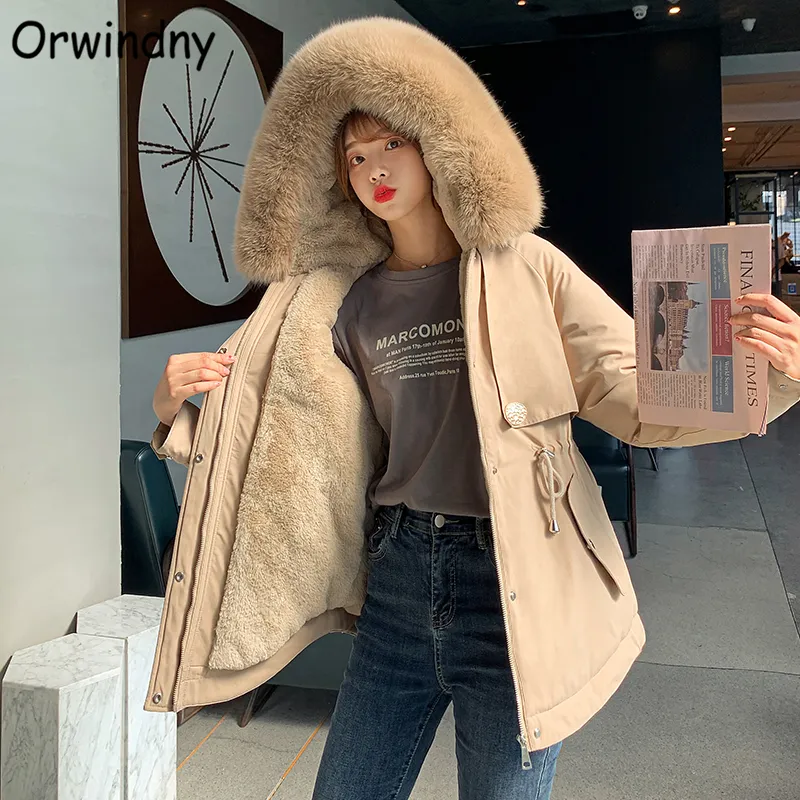 Orwindny Womens Long Winter Parka With Padded Fur Lining