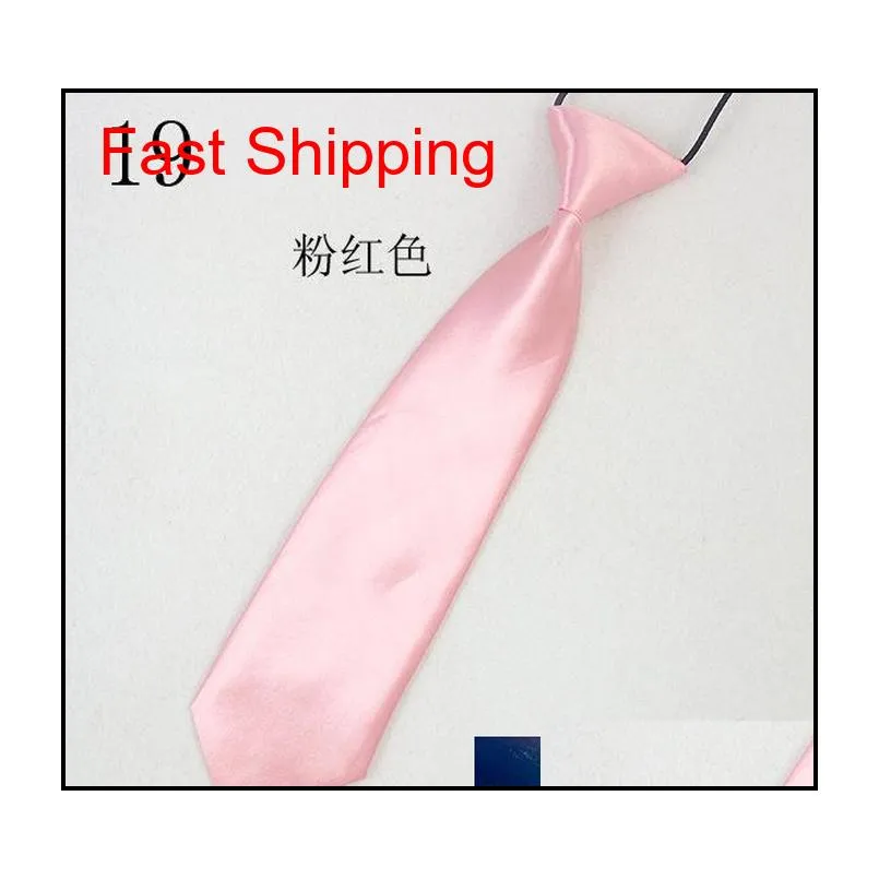 solid neck tie easy to wear for children boys girls students kid rope tie stage performance photograph graduation ceremony black