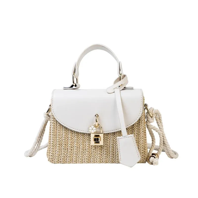 DHgate Natural Rattan Crossbody Bag Handcrafted Summer Beach Straw Handbag for Women Stylish Woven Shoulder Bag Unique Gift Idea Bags Luggage Accessories
