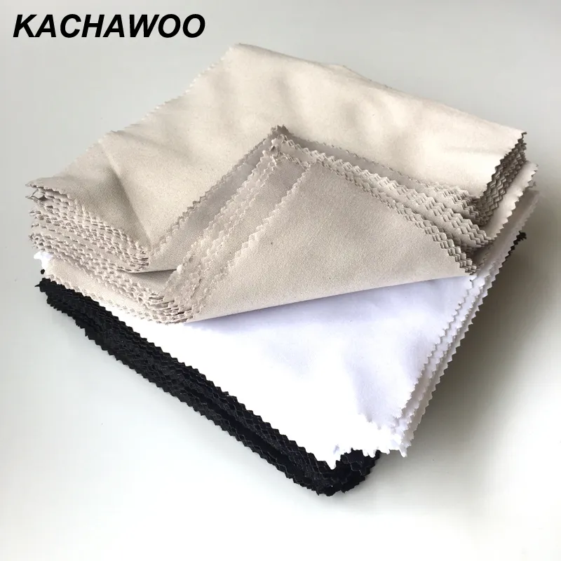 Kachawoo 100ピース針1マイクロファイバー眼鏡クリーニングクロスメガネホワイトグレーブラックサングラスクリーナーワイプ卸売201021