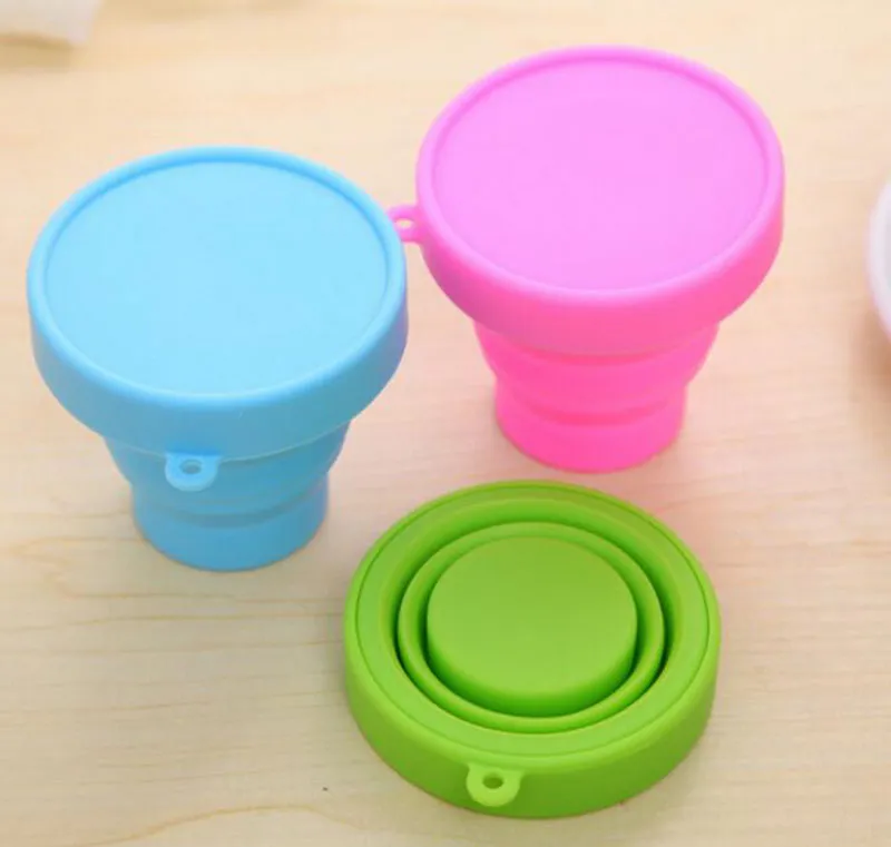 Wholesale foldable silicone sup outdoor camping travel folding cup Telescopic Collapsible Retractable drinking cup