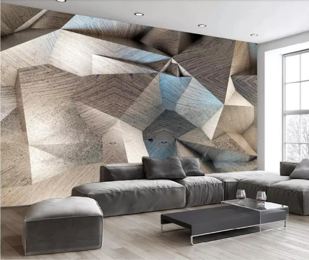 3D Abstract Vierkant Geometrisch Aangepaste Foto Behang Modern Home Decor  Wall Mural Van 15,7 € | DHgate, image size:1000x843