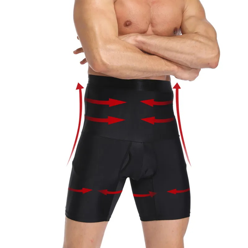 Männer Bauchsteuerung Shorts Body Shaper Kompression Unterwäsche Taille Trainer Abnehmen Bauch Shapewear Boxer Hosen Unterwäsche Fajas 220301