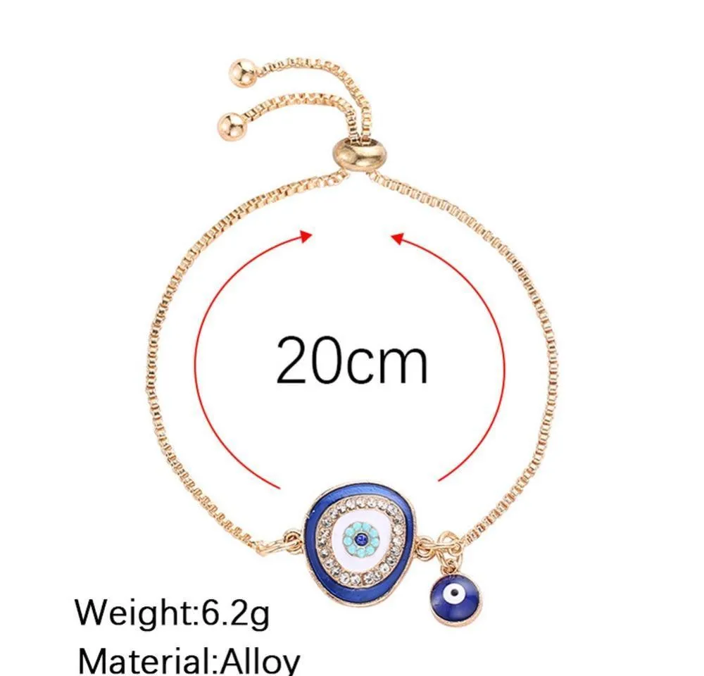 Turkish Lucky Blue Crystal Evil Eye Bracelets For Women Handmade Gold Chains Lucky Jewelry Bracelet Woma bbysUo nana shop213R