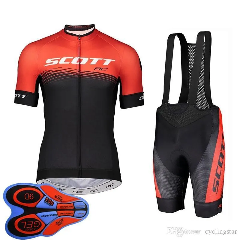 Summer Men SCOTT Team Cycling Jersey bib pants set Road bicycle clothing quick dry short sleeve mtb bike outfits sports uniform Y123002