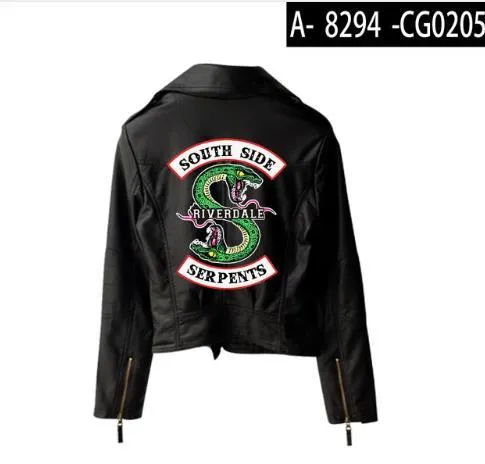 Damenjacken 2021 Riverdale PU Gedrucktes Logo Southside Serpents