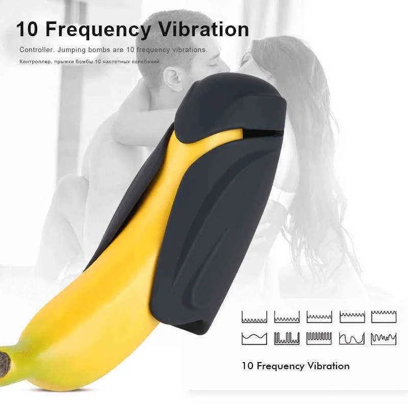 Nxy Ghost Exerciser Poderoso Vibrador Vibrador Glan Massager Penis Stimulation Delay Trainer Masculino Masturbador Automático Sexo Máquina Brinquedos para Homens Adults1216