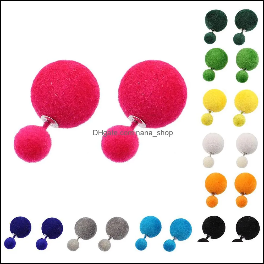 Stud Earrings Jewelry Fashion Girls Women Sweet Candy Mticolor Snowball Cute Christmas Gift High Quality Drop Delivery 2021 Fxb26