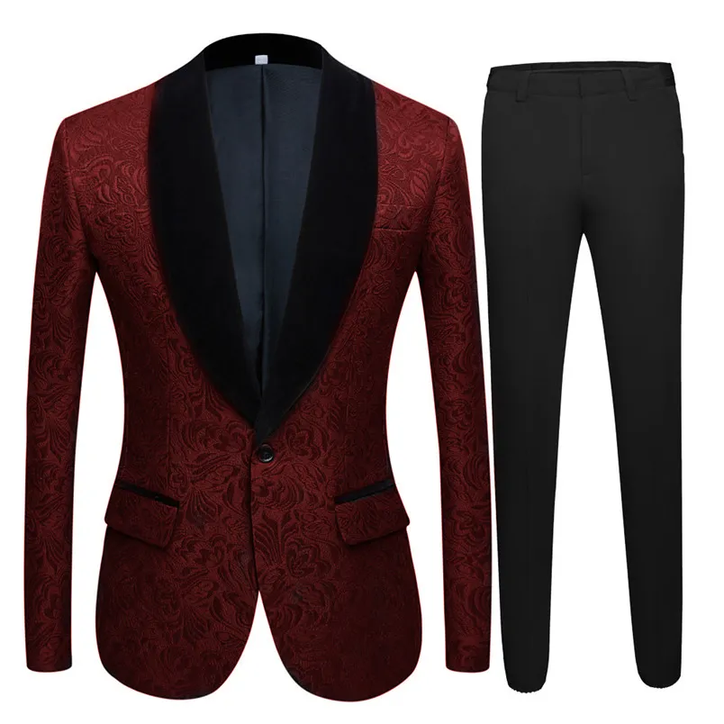 Популярные вышивки Groomsmen шаль лацкане жениха смокинги мужчин Костюмы венчания / Prom Best Man Blazer (куртка + Pantst + Tie) Y194