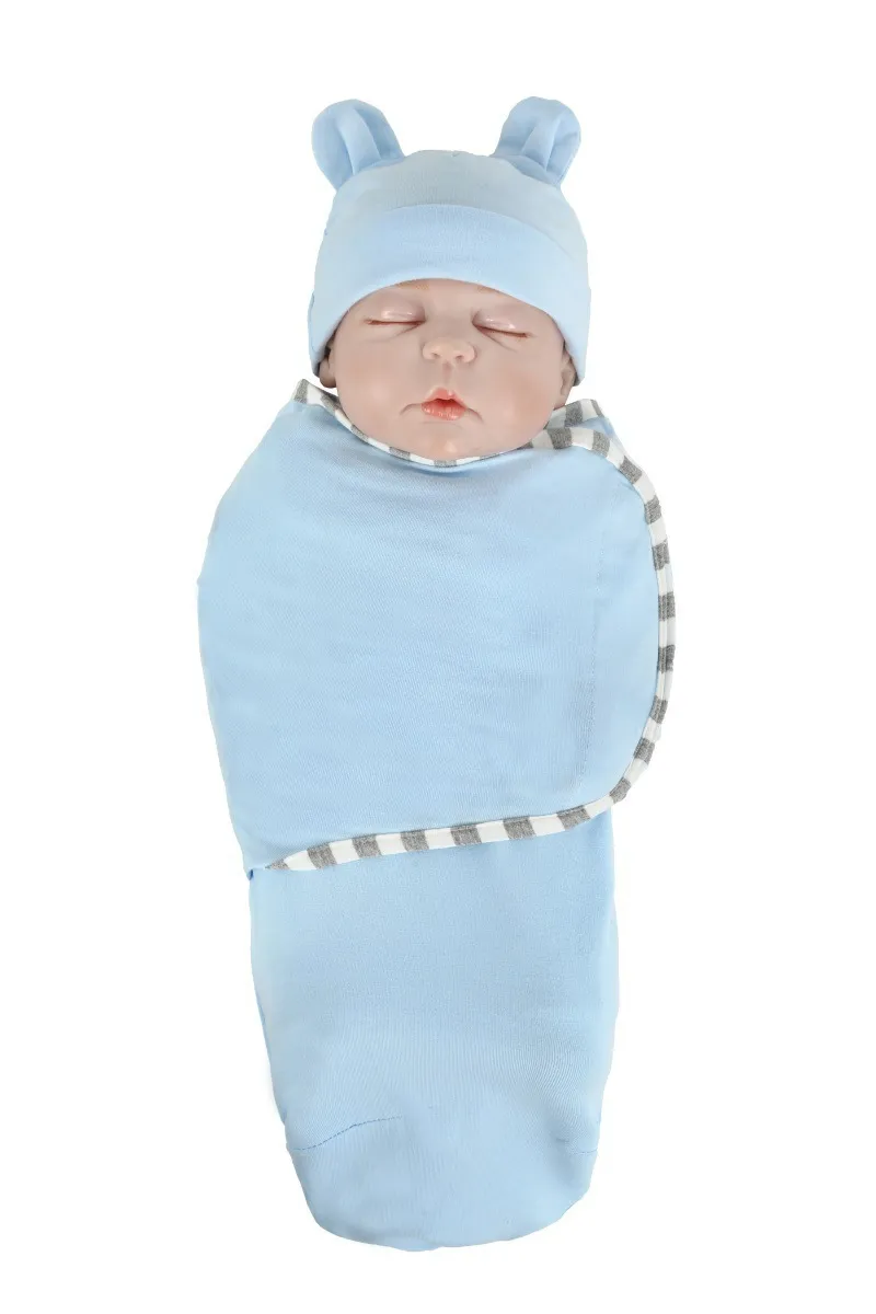 2pcs-set-0-3-Months-Newborn-Wrapping-Swaddle-Anti-shock-Baby-Wrap-Blanket-Baby-Hat-Sleeping (4)