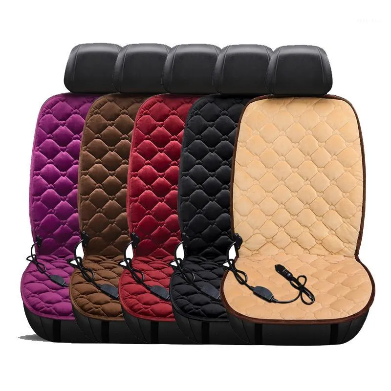 Nouveau chauffage housse de siège de voiture 12V chauffé Auto coussin de siège avant chauffage en peluche hiver plus chaud contrôle électrique chauffage protecteur Pad1280M