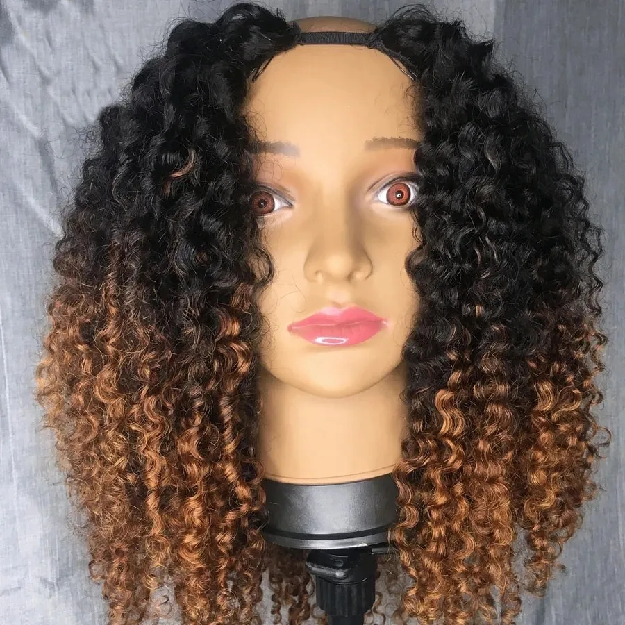 Glueless Ombre Blonde U Part Passion Twist Wig Kinky Curly 100
