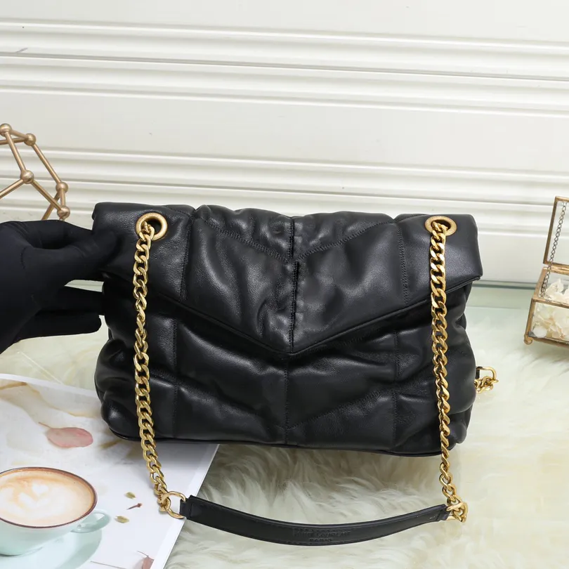 7A Designer LOULOU Chains Bag Shoulder Crossbody Clutch Bags Purses Genuine Lambskin Soft Leather Message Handbags Wallet Authentic