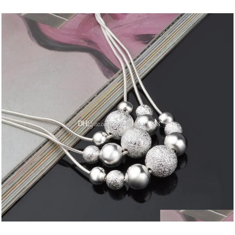 fashion women jewelry sets 925 silver plated tassel pendant earrings & necklace set valentine`s day gift wedding statement jewelry