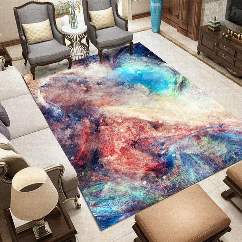 Teppiche Nordic Style Große Größe Teppich Galaxie Raum 3D Druck Teppich Flanell Salon Bereich Teppiche Schlafzimmer Dekor Für Wohnzimmer Home Matten