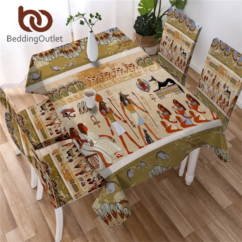 LiterieOutlet Nappe africaine géométrique ethnique couverture de table multi fonctionnelle égyptienne nappe imperméable pour la maison extérieure LJ201223