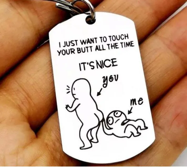 Party Favors Funny Cartoon Keychain Prank Toys Valentines Day Gift for Girlfriend/Boyfriend Prank Letters Personalised Gifts SN3231