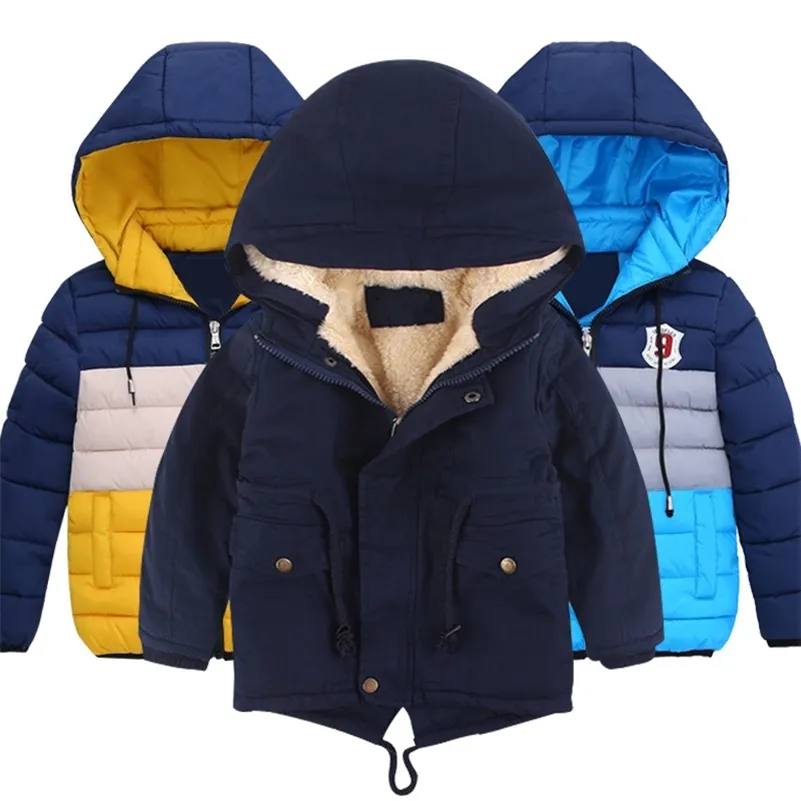 Boys Blue winter coats & Jacket kids Zipper jackets Boys thick Winter jacket high quality Boy Winter Coat kids clothes LJ200828