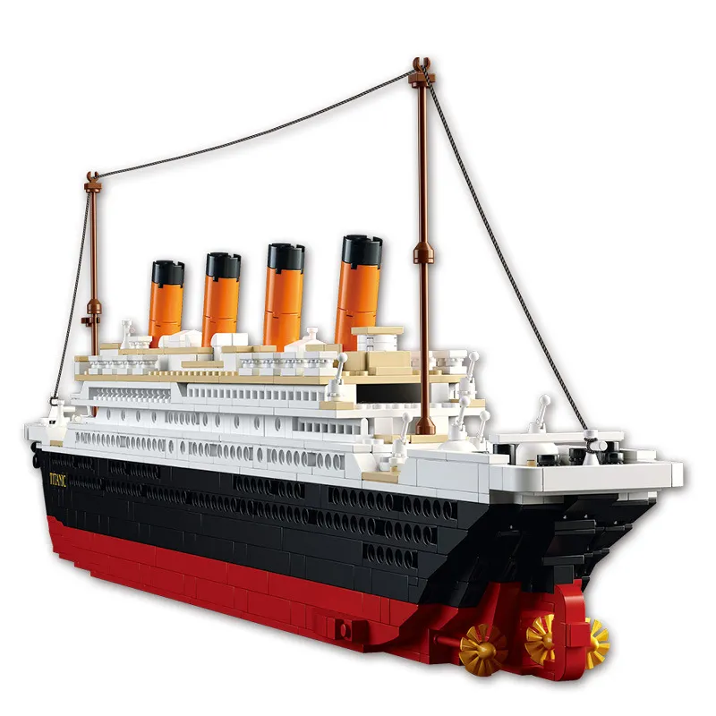 Titanic RMS Cruise Boat Ship City Modell Byggsatser 3D-block Utbildningsfigurer DIY Leksaker Hobbies för barn Bricks X0102