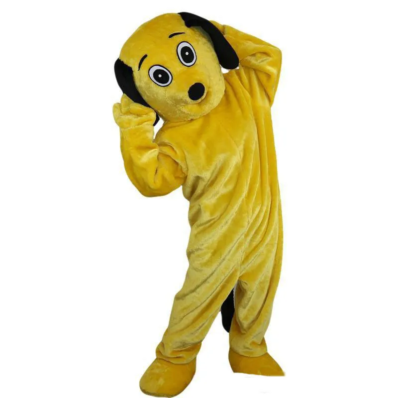 2019 Factory Hot Yellow Dog Mascot Kostymer för Vuxna Circus Christmas Halloween Outfit Fancy Dress Suit Gratis frakt