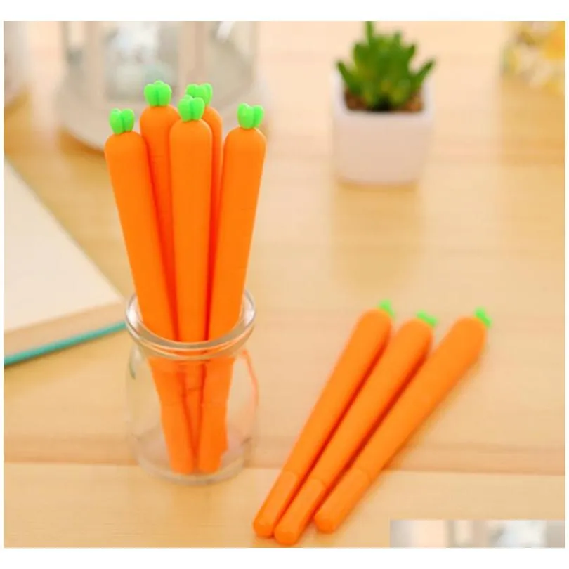 cute black refill neutral pen stationery korean personalized signature gel pens student carrot water-based pen