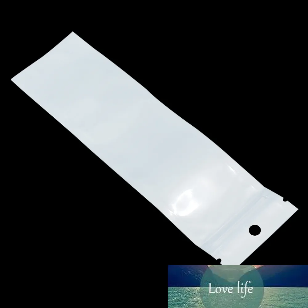 100st White / Clear Självförsegling Zipper Plast Retail Packaging Packing Bag Zip Lock Storage Bag Förpackning med Hang Hole