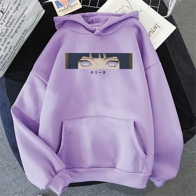 Hinata Hoodie Japon INS Anime Baskı Gevşek Uzun Kollu Tişörtü Streetwear Erkek Kadın Büyük Boy Kapüşonlular 220.114