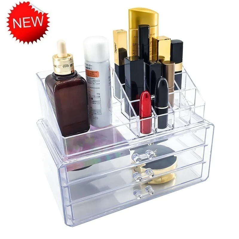 Upgraded Clear Acrylic Makeup Organizer Box Jewelry Storage Holder Multi-layer Cosmetic Rack Organizador Rangement Maquillage (2)