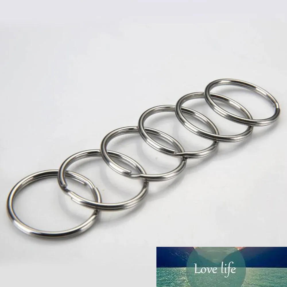 10pcs/lot 12mm 15mm 20mm 25mm 28mm Stainless Steel Hole Key Ring Key Chain Rhodium Plated Round Split Keychain