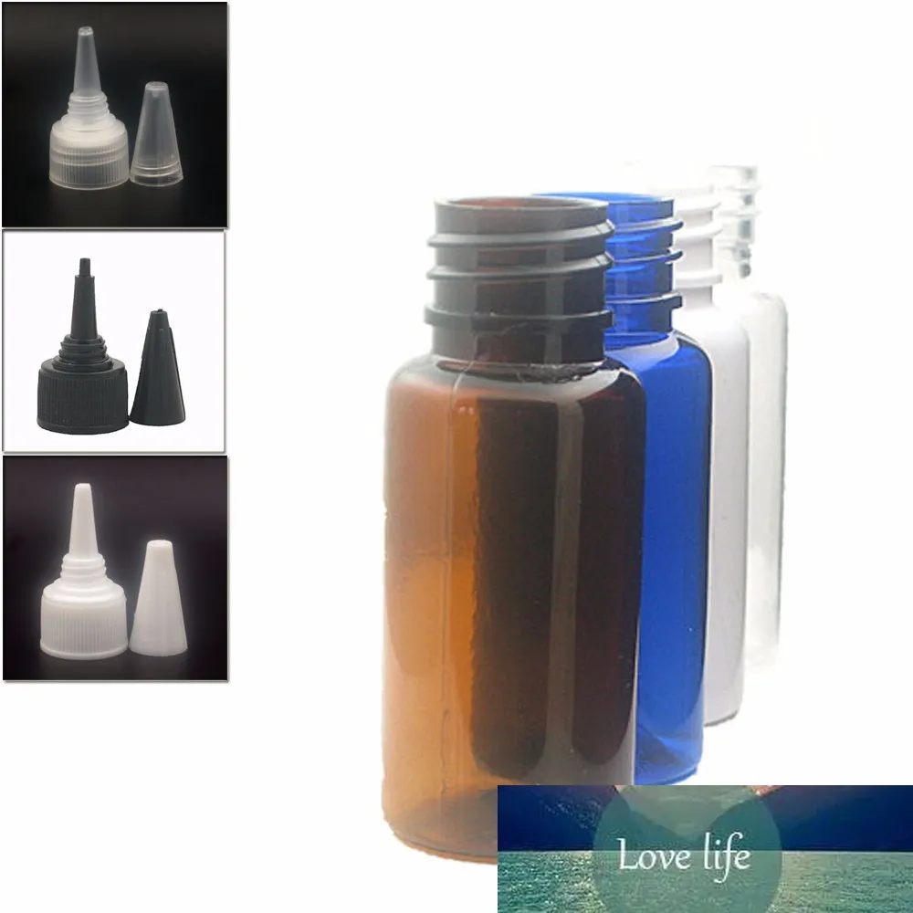 15ML زجاجات بلاستيكية فارغة، واضحة / أبيض / العنبر / زجاجة الحيوانات الأليفة الزرقاء مع شفافة / أبيض / أسود تويست المفتوحة الاستغناء كاب × 10